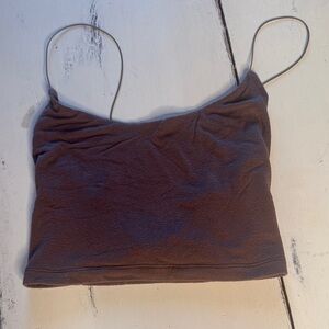 Joah Brown Brown Spaghetti-Strap Cropped Camisole